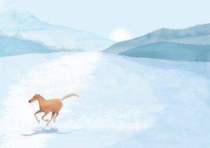 snow and horse