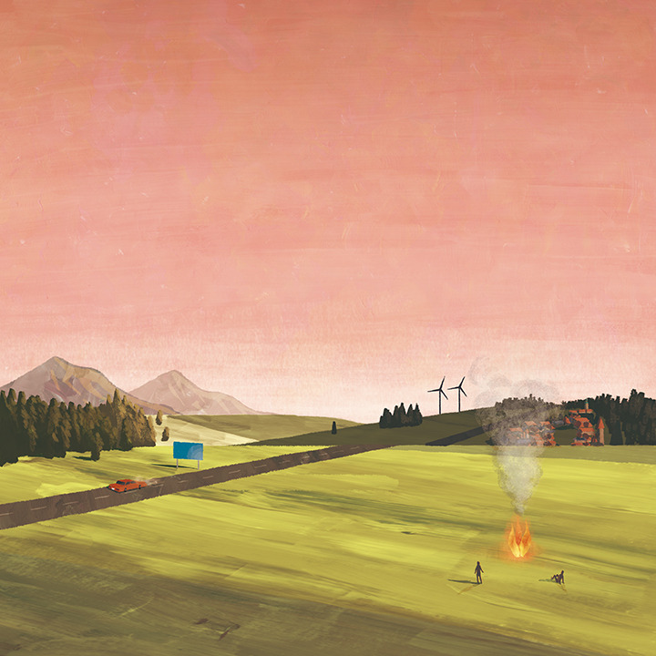 landscape illustration for music album of Andreas Koyama