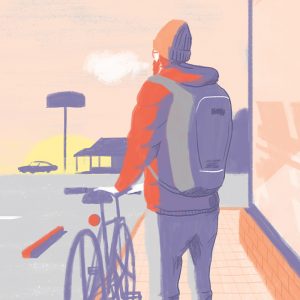 Morning glow illustration, soft color art.