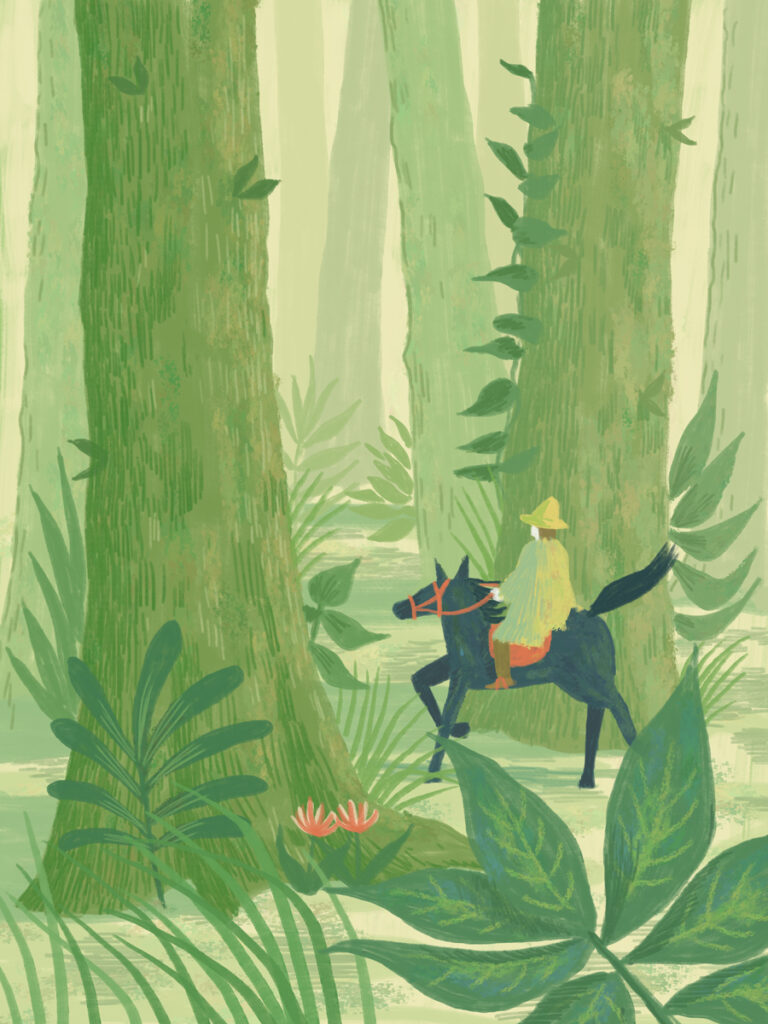 森に入る旅人／Traveler Entering the Forest